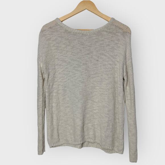 Brandy Melville One Size Cream Open Knit Sweater Fits M 100% Cotton Minimalist - Picture 1 of 6